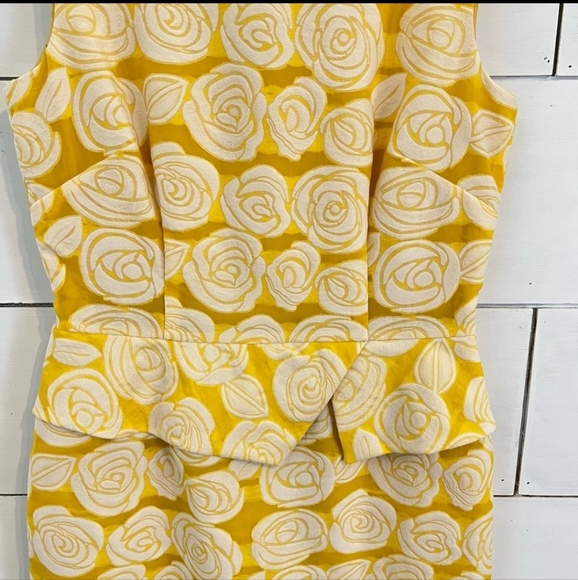 Antonio melani lemon yellow rose print dress. size 8 - Picture 5 of 10